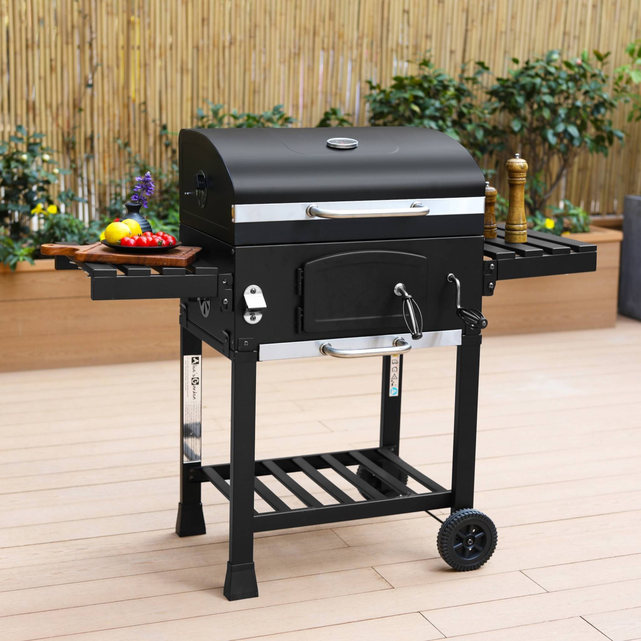 Barbecue a carvão, Bernard, Preto, 122x65x103.5 cm - 2