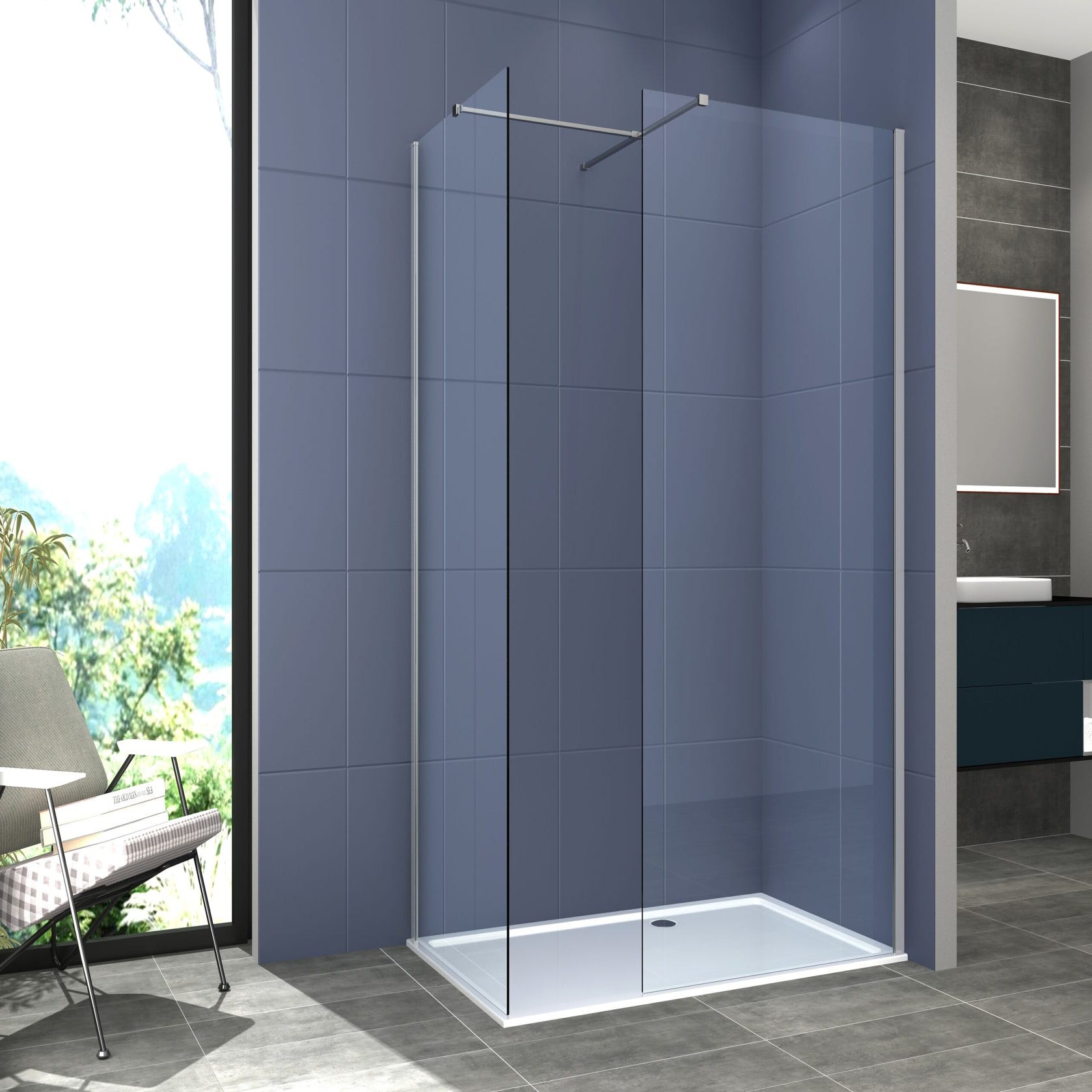 Cabine De Douche L italienne 90x100 Cm Double Installation Profil Cabine De Douche L italienne 90x100 Cm Double Installation Profil