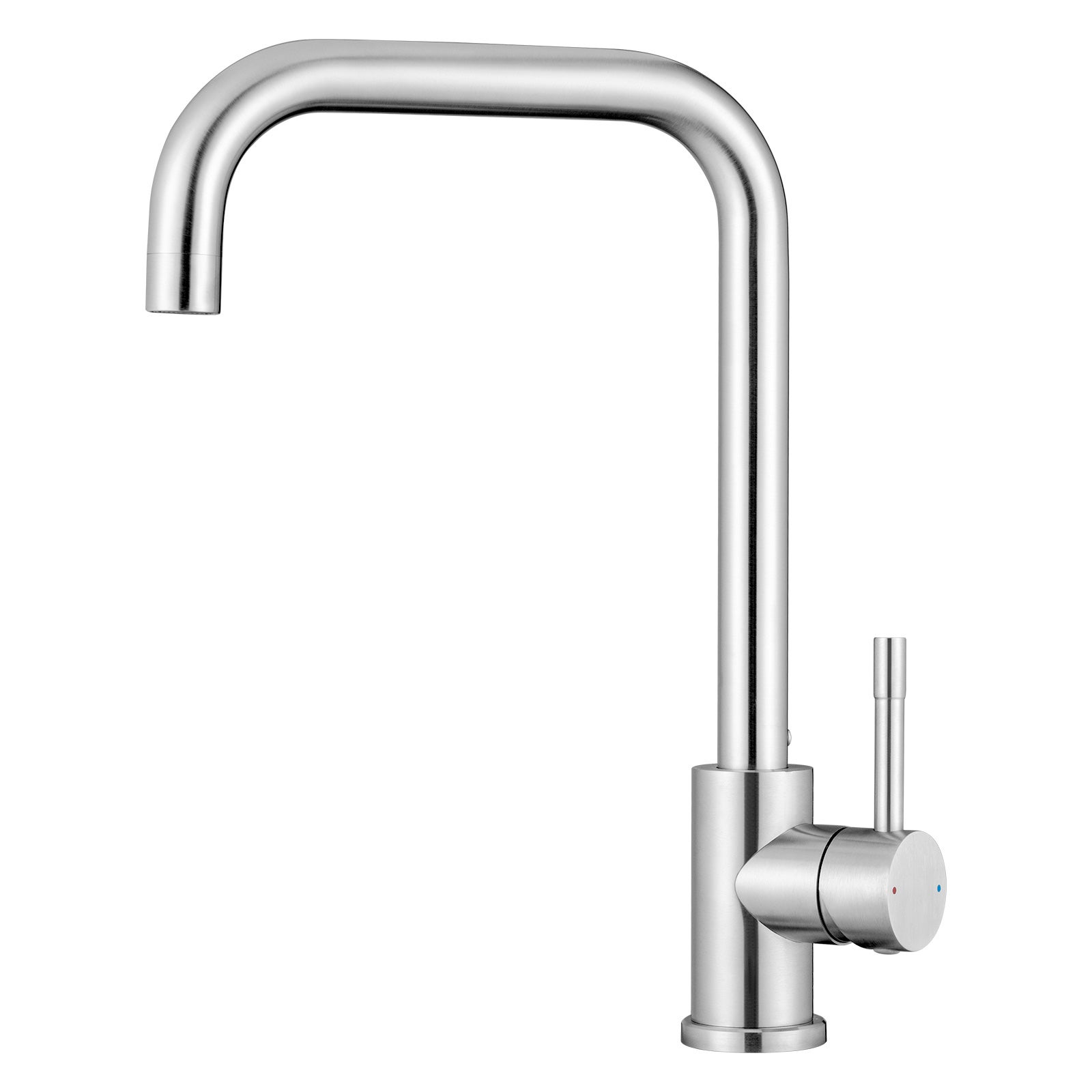 Torneira misturadora de cozinha Cecipa Max em aço inoxidável escovado, bica alta e curva, giro de 360°, modelo europeu. - 7