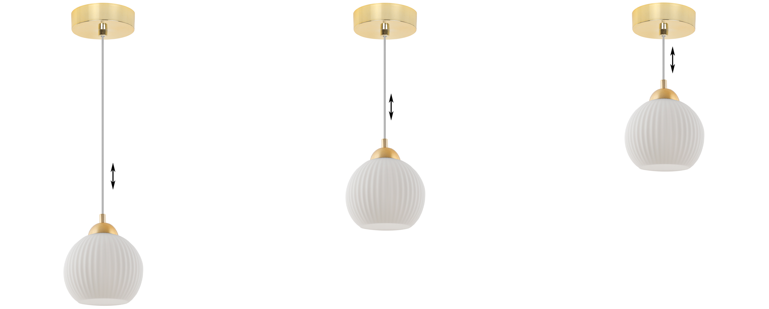 Lampa sufitowa wisząca Riffle loft 1xE27 klosz kula złota/biała Light Home LH - 5