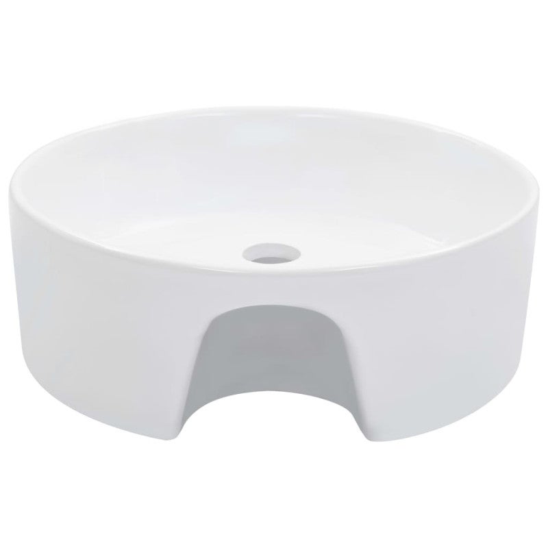 Lavabo avec trop plein 36x13 cm Céramique Blanc - 3