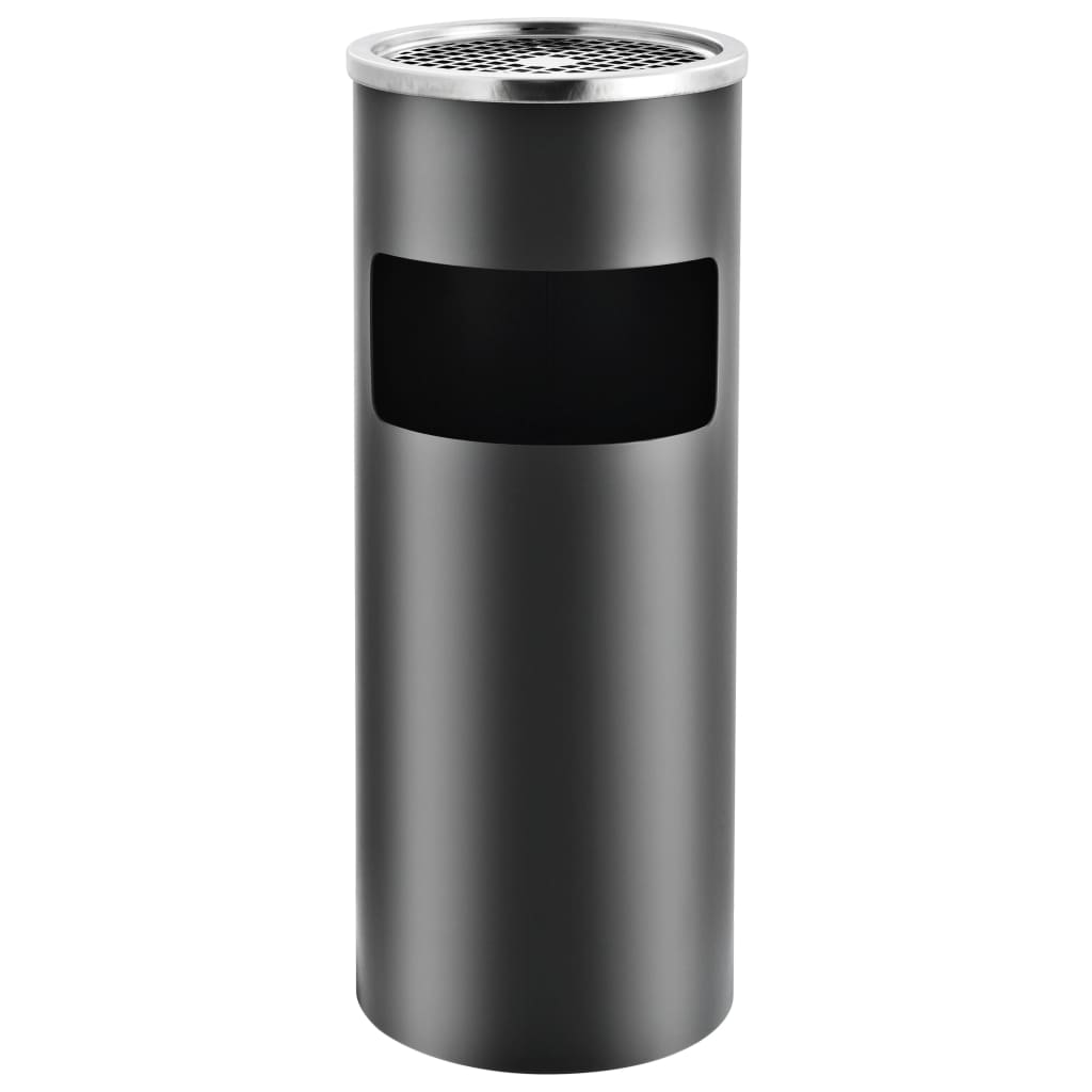 Lot De 2 Poubelles Avec Cendrier Belfoyer 30L - Acier Inoxydable Élégant Pour Extérieur Et Intérieur (Argent)