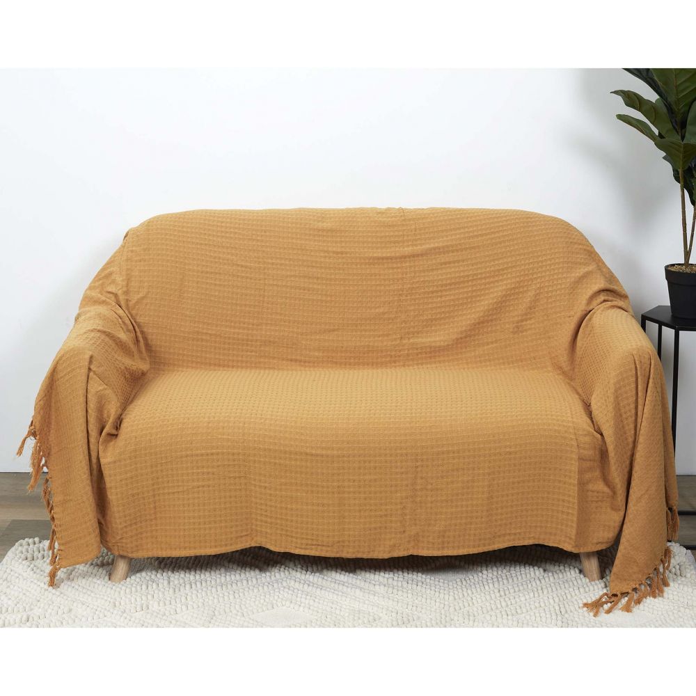 Couverture gaufrée acrylique Ocre 170x250 cm - 7