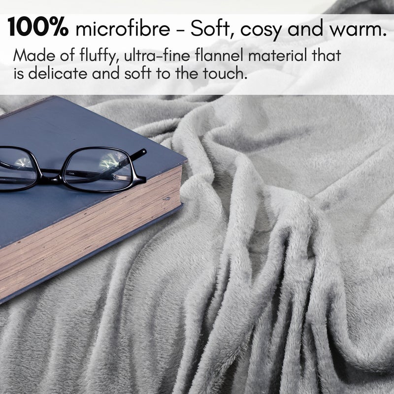 Coperta a quadri - Grigio scuro 150x200cm - Morbida e resistente - Tutte le stagioni - 4