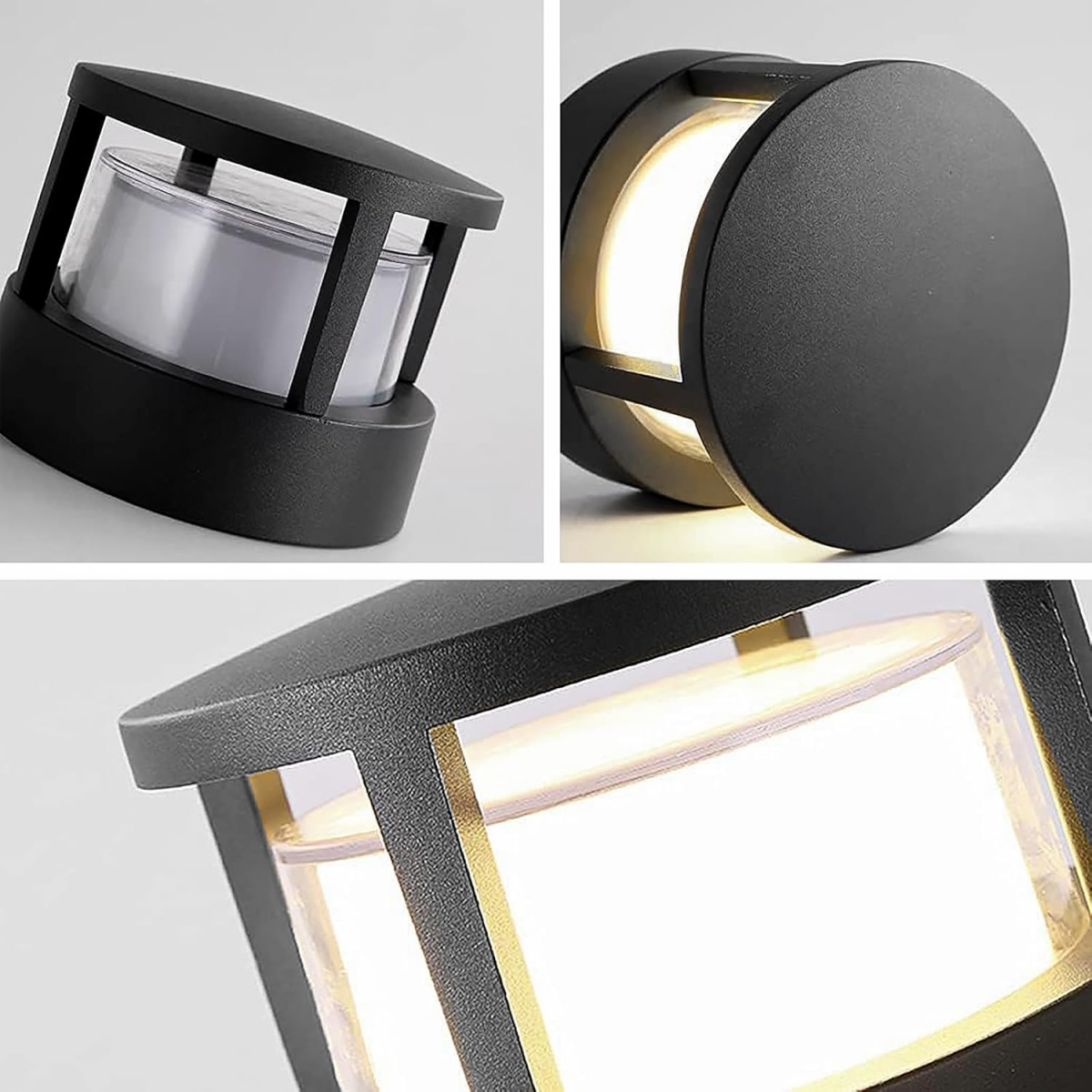Lampada da giardino cilindrica 10 cm - Colonna LED 7W bianco caldo, IP65 impermeabile per vialetti, cortili, terrazze - 4