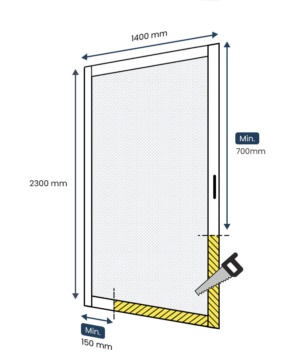 Moustiquaire H230xl140cm enroult latéral/porte alu blanc – Luxe – AVOSDIM - 2
