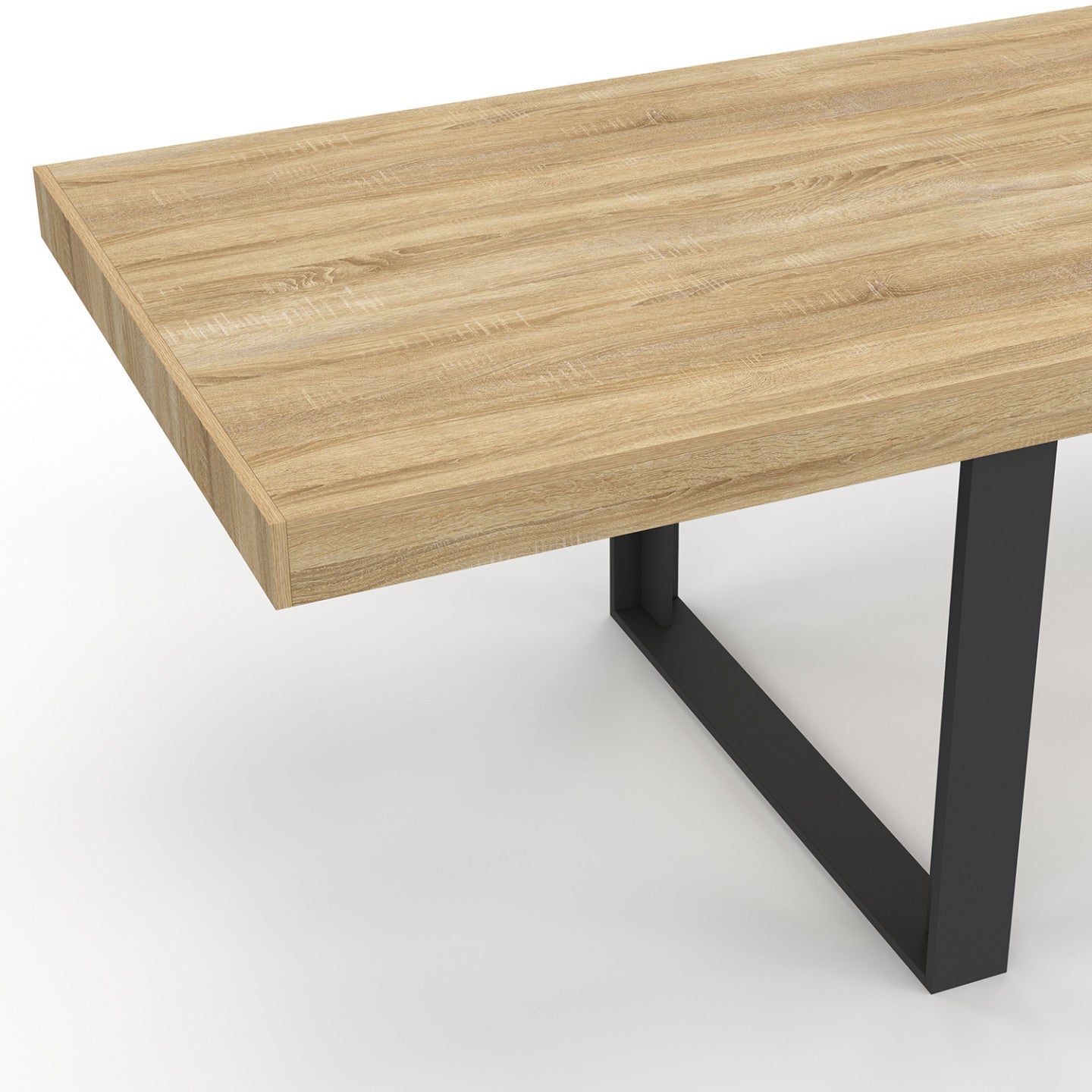 Table à manger rectangle PHOENIX 12 personnes bois et noir 300 cm - 5