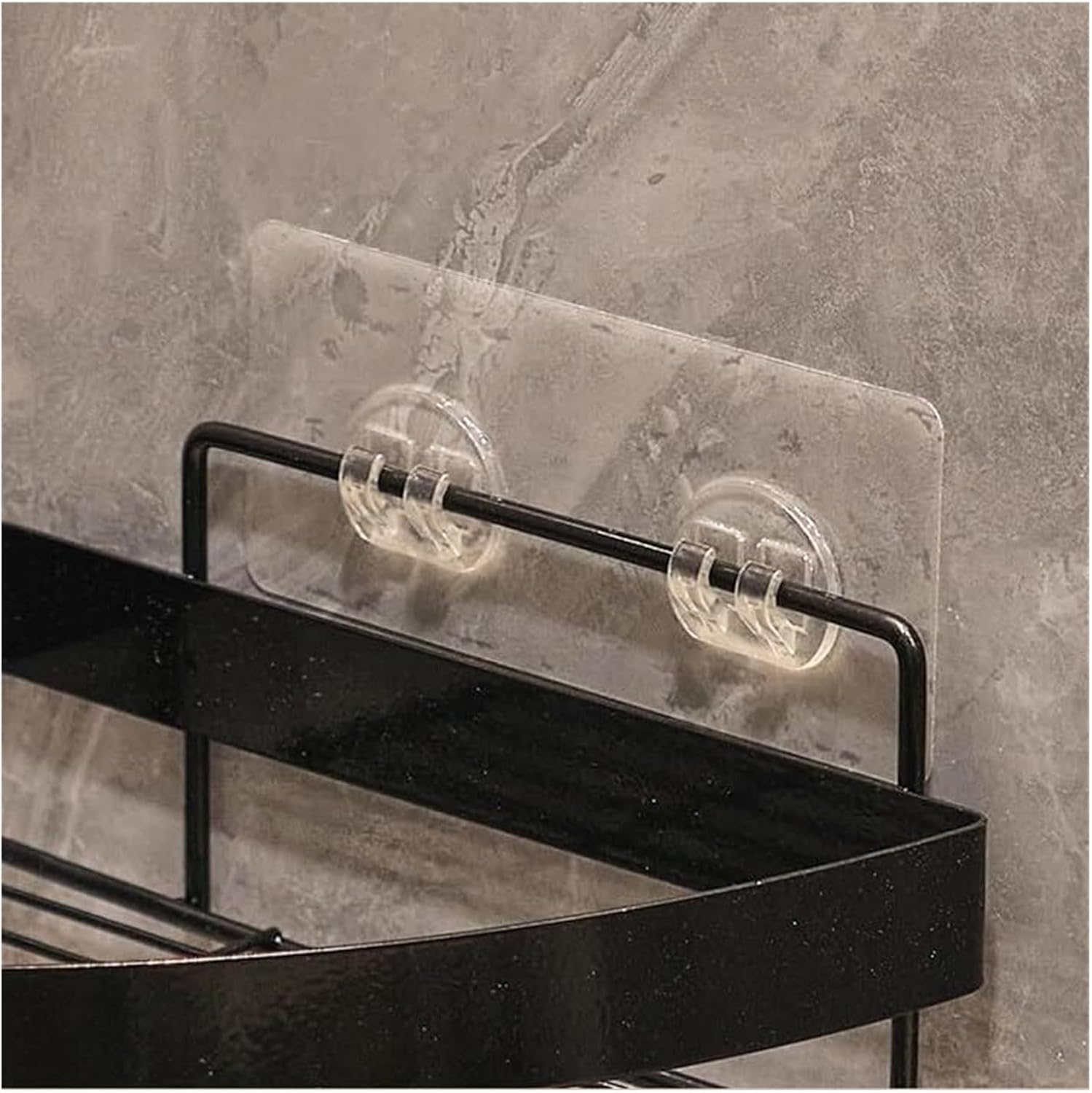 Étagère Murale De Salle De Bain, étagère Suspendue Sans Perçage, Étagère De Salle De Bain Triple De 40 Cm Noire 91256872