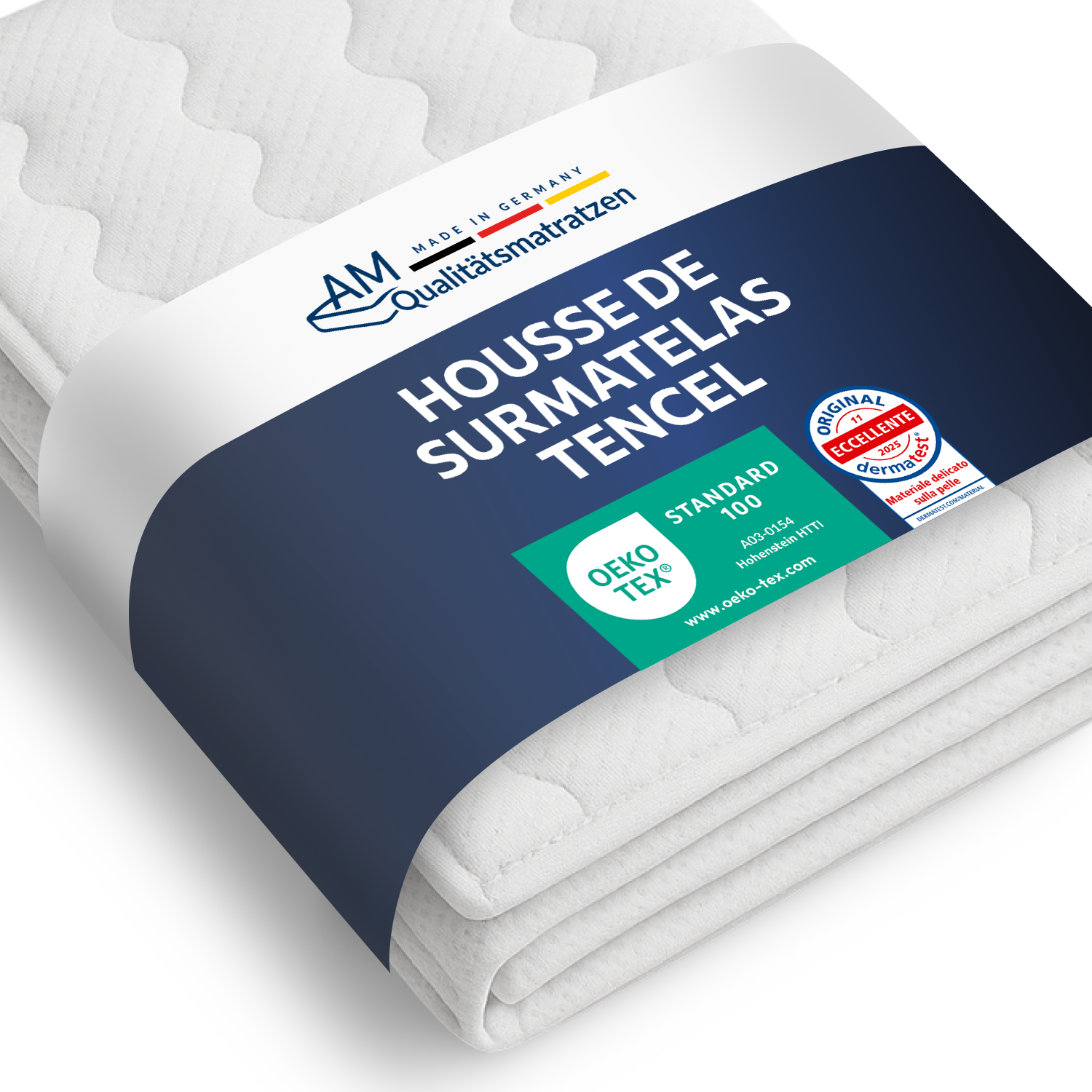 AM Qualitätsmatratzen Housse pour surmatelas Lyocell 120x210 hauteur du ...