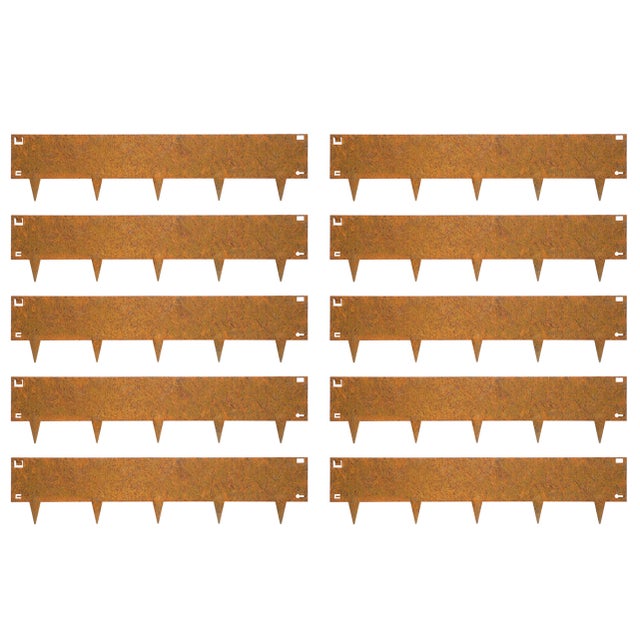 Wovar Acier corten bordures de jardin en acier corten 24 x 106 cm Flexible - 10 pièces