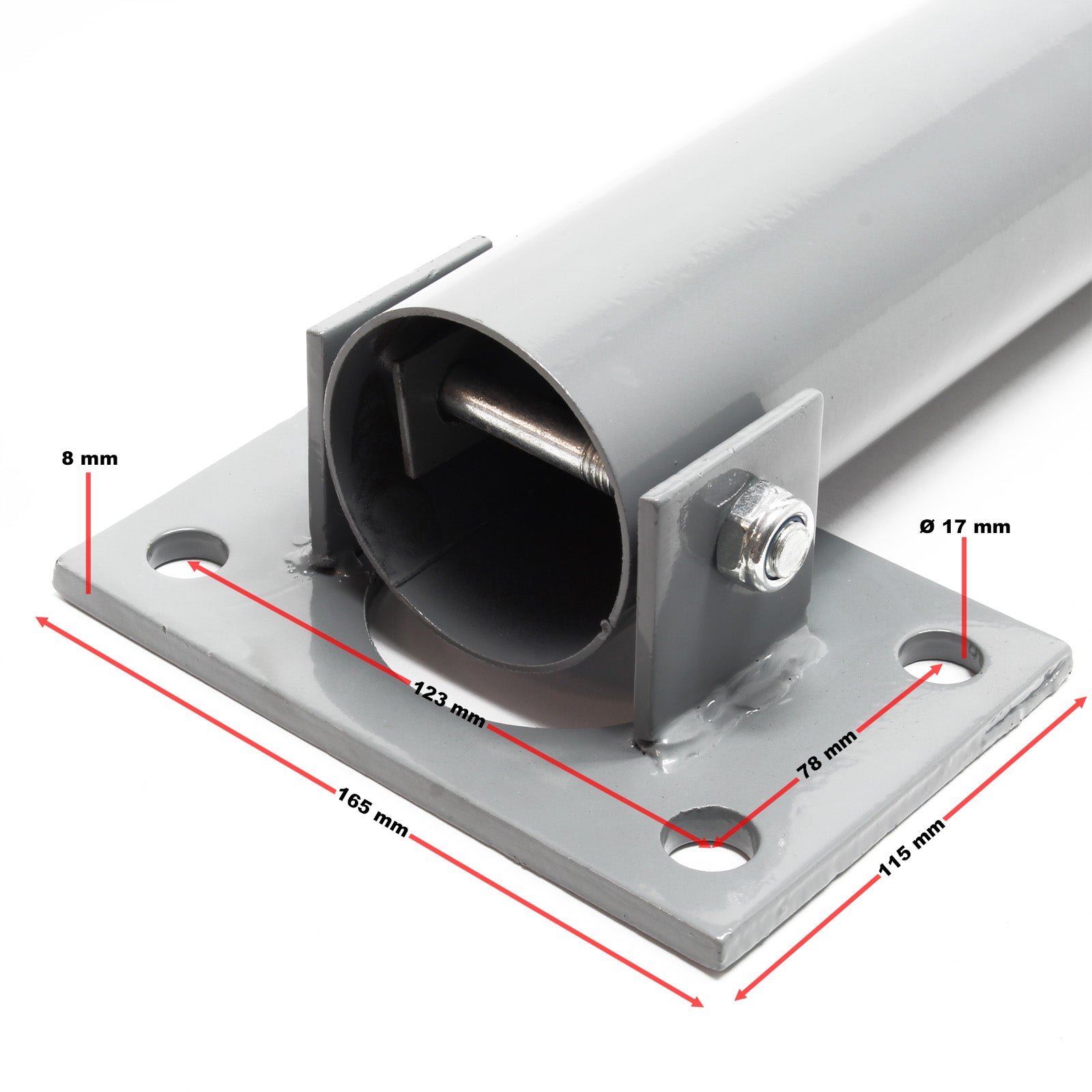 Wiltec Poteau de stationnement Rond Rabattable – 165 x 115 x 705 mm – Couleur signalisation – en Acier – avec 3 Clés – Barrière de parking, Borne d... - 6