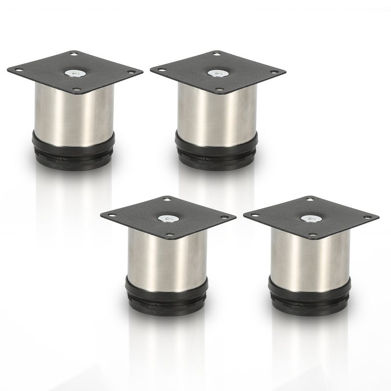 Piedini Regolabili Per Mobili - Set 4 Pezzi In Alluminio, Altezza 50-70mm, Per Tavoli E Divani - Foto 5