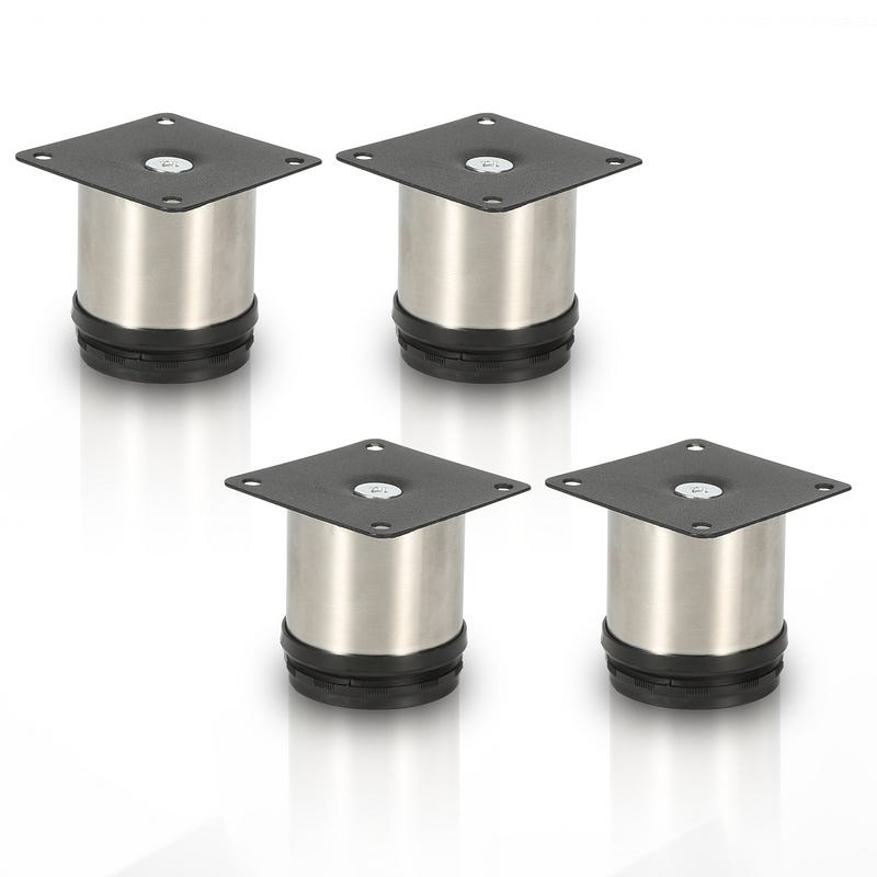 Piedini Regolabili Per Mobili - Set 4 Pezzi In Alluminio, Altezza 50-70mm, Per Tavoli E Divani - Foto 5