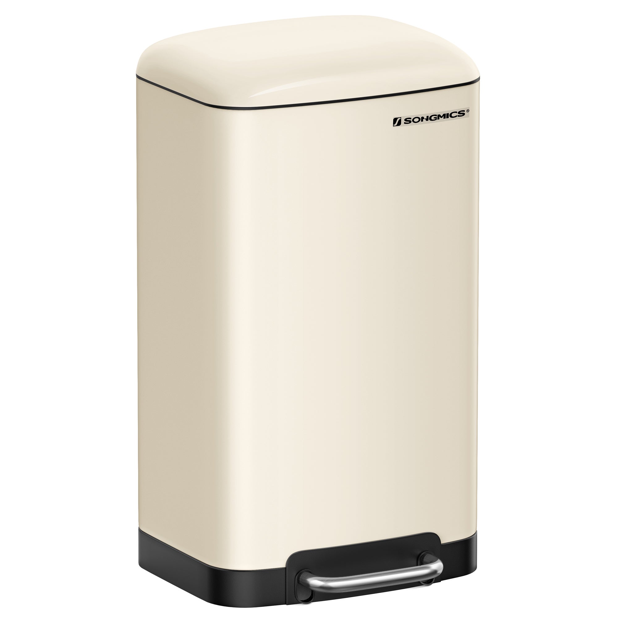 Songmics Cubo De Basura Para La Cocina, 30 L, Cubo De Pedal De Acero Con Tapa Y Cubo Interior, Cierre Suave, Nube Blanco , Leroy Merlin