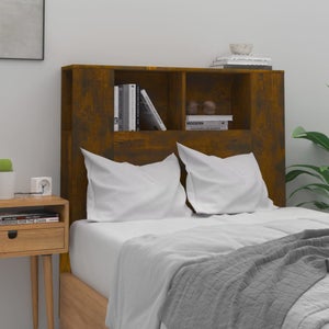 Armoire De Tête De Lit Chêne Fumé - 160x18,5x104,5 Cm - Brun, Neuve