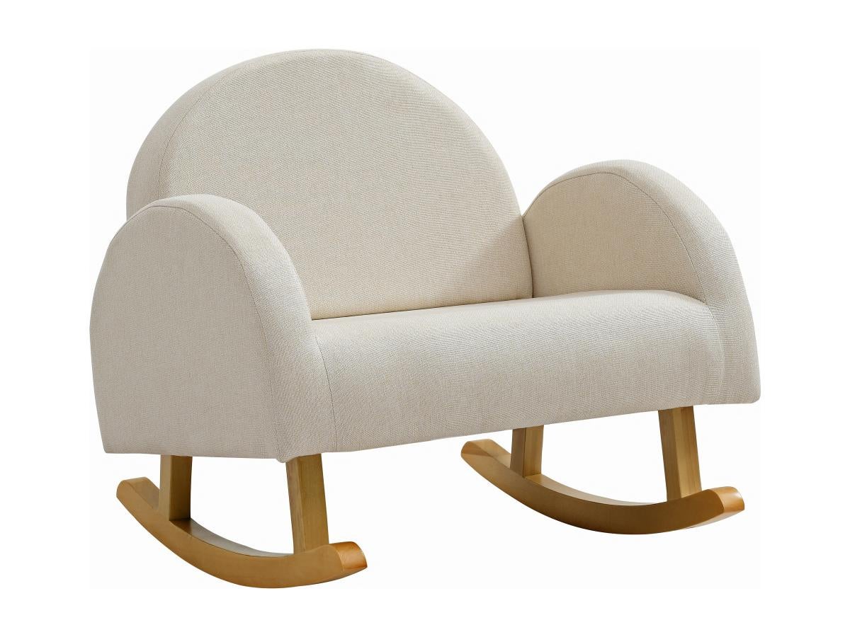 Poltrona A Dondolo Childhome Per Bambini - Tessuto Teddy Morbido, 52x45x51 Cm, Colore Marrone