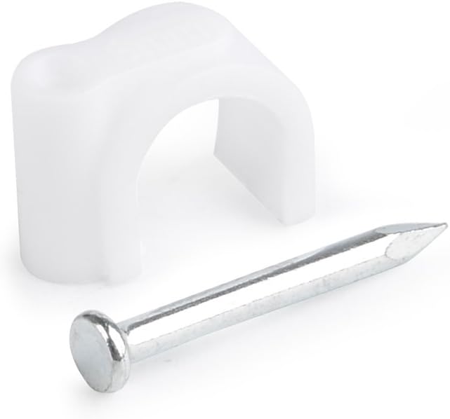 Zestaw 400 klipsów do paznokci - Klipsy okrągłe do kabli i przewodów o średnicy 4 mm, 6 mm, 8 mm i 10 mm (białe) - 3