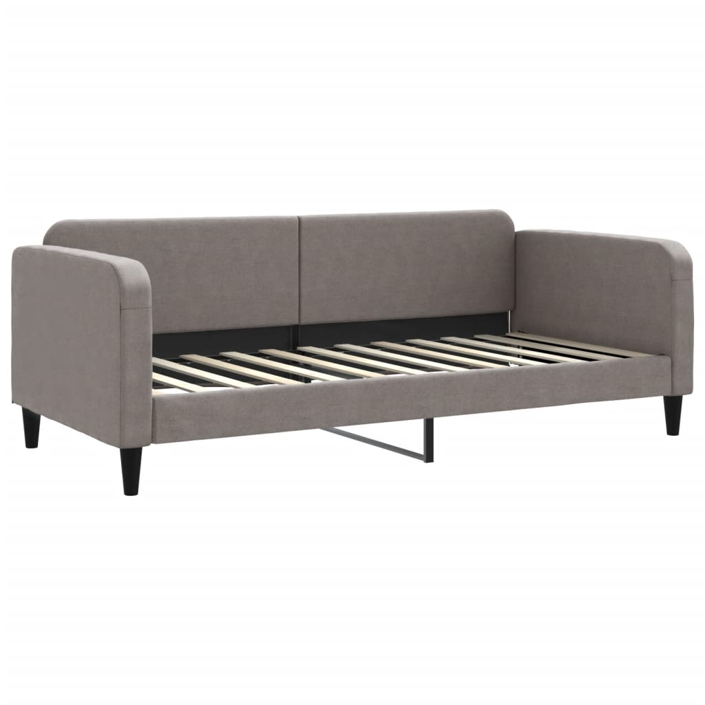 Lit simple | Lit adulte | Lit de repos taupe 90x200 cm tissu CFW11082 ...
