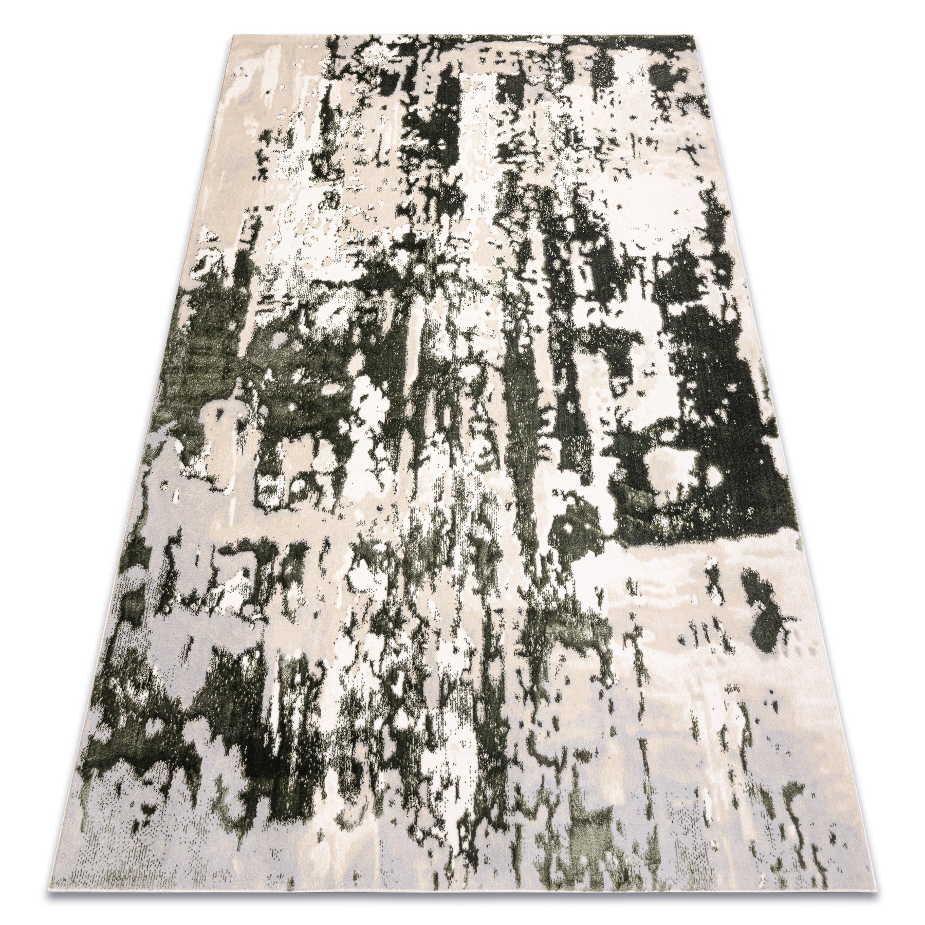 Dywan ALLURE 9428 Abstrakcja - Strukturalny, stylowy, glamour zielony / beż 80x150 cm