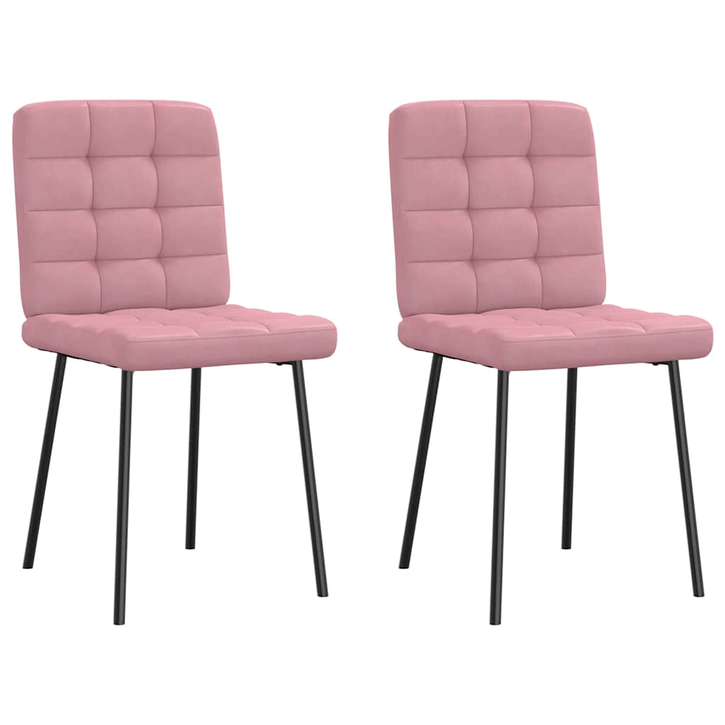 HOMCOM Set Di 2 Sedie Da Pranzo Scandinave In Velluto Nero - Con Gambe In Metallo, Imbottite, 49x50x77 Cm