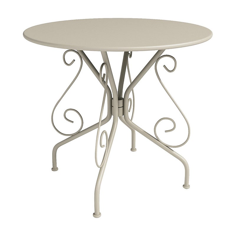 Jadalnia ogrodowa z metalu w stylu kutego żelaza - Beżowa - GUERMANTES