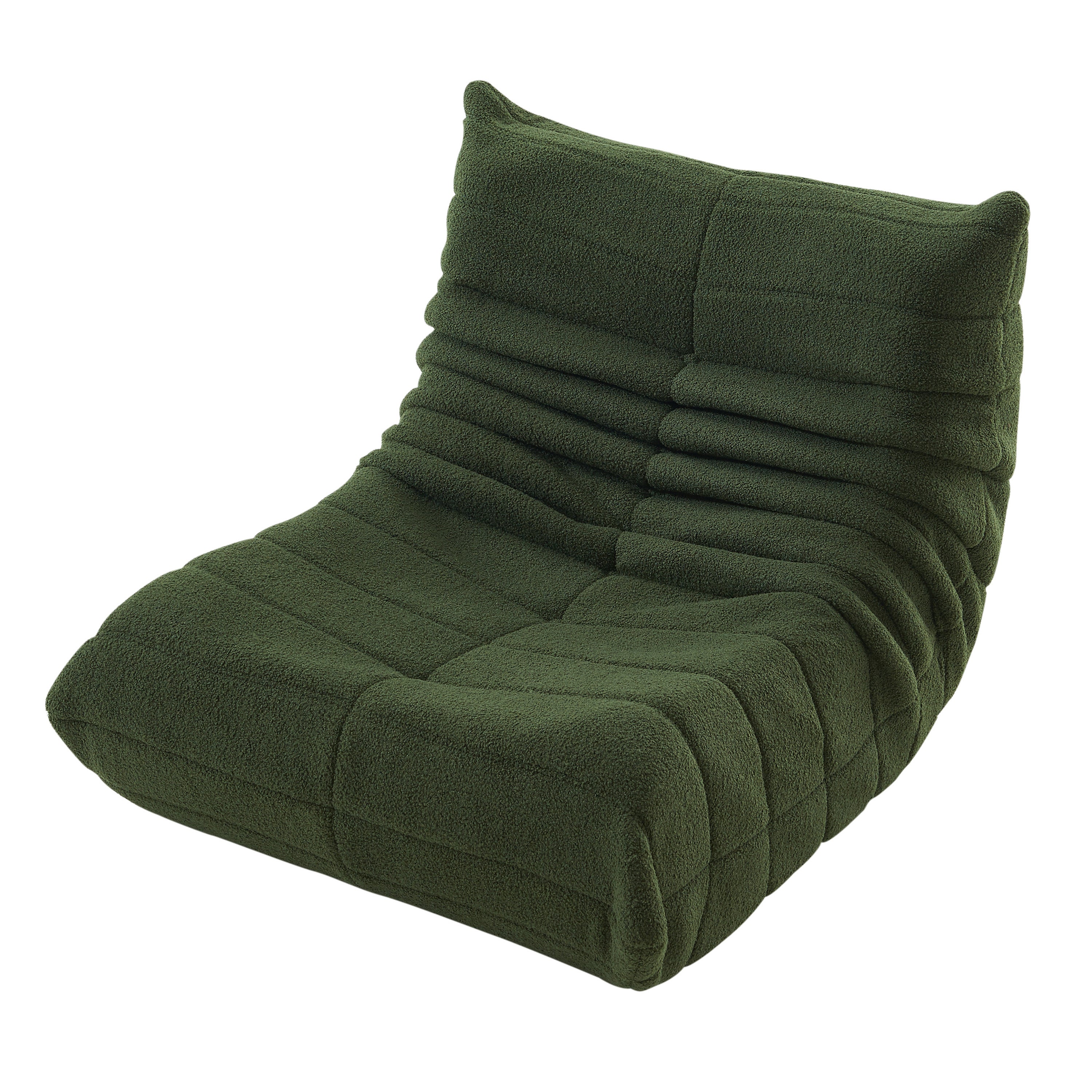 Fauteuil paresseux - Velours vert - Confort relaxant - canapé 1 place - Canapé - Chauffeuse - 86x105x75 cm - 9