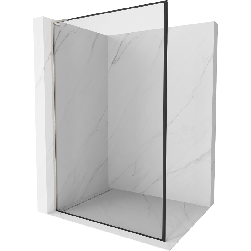 Mexen Kioto L ścianka prysznicowa Walk-in 70 x 200 cm, czarna ramka, nikiel szczotkowany - 800-070-103-97-70