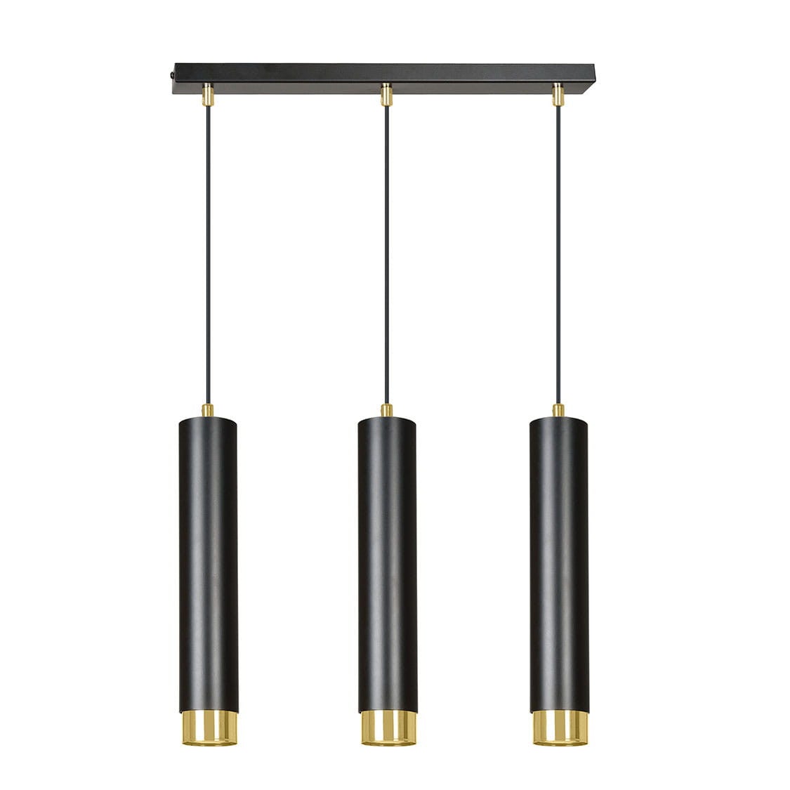 Lampa wisząca Kibo czarna-złoto 3xGU10x10W wym: 100 x 45 x 8 cm metal Emibig
