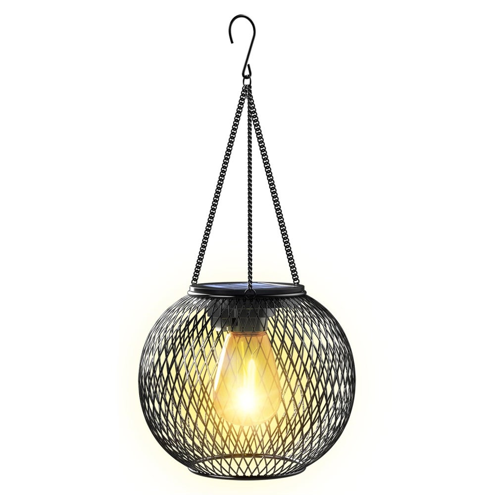 Zewnętrzna Lampa Solarna Ogrodowa, Wisząca Metalowa Lampa Solarna Zewnętrzna IP65, Solarna Lampa Dekoracyjna Ogrodowa Zewnętrzna na Podwórko