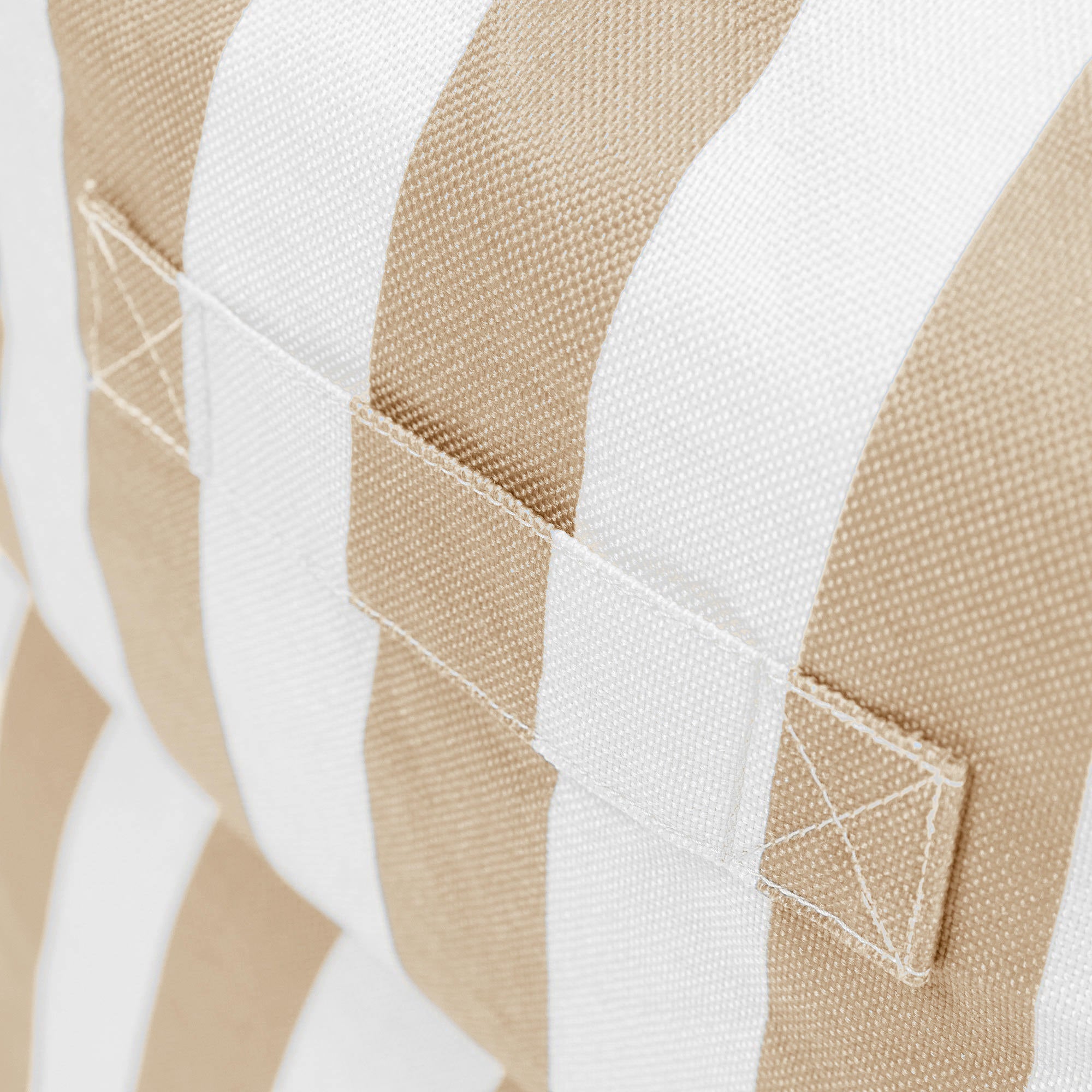 Pouf fauteuil Icon en tissu tissé Oeko-Tex® rayé beige taupe, intérieur et extérieur, jardin, salon, 97x84cm - 6