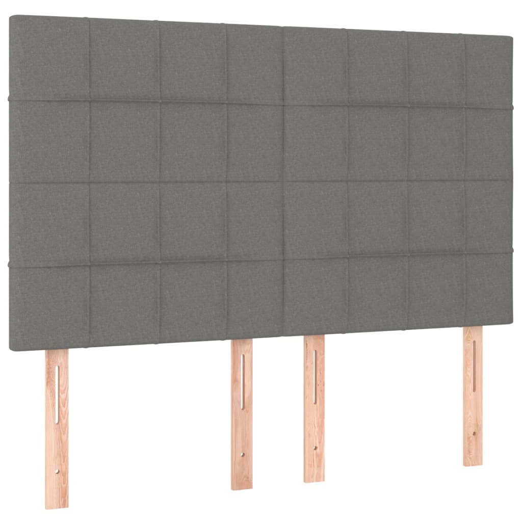 Cadre de lit sans matelas, tissu, gris foncé, pour la chambre, 140 × 200 cm - 9