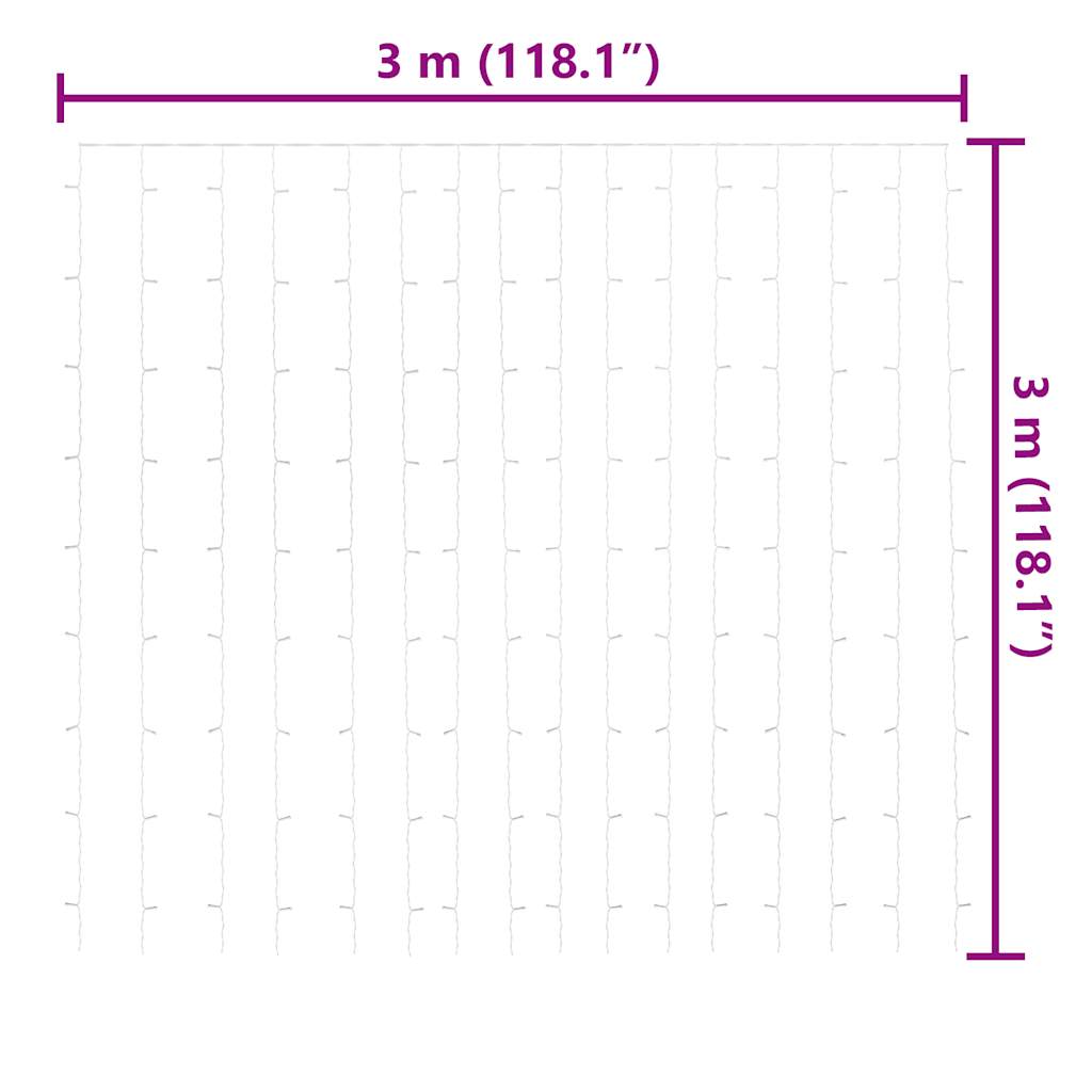 Bajkowa zasłona świetlna, 3x3m, 300 LED, ciepła biel, 8 funkcji vidaXL - 6