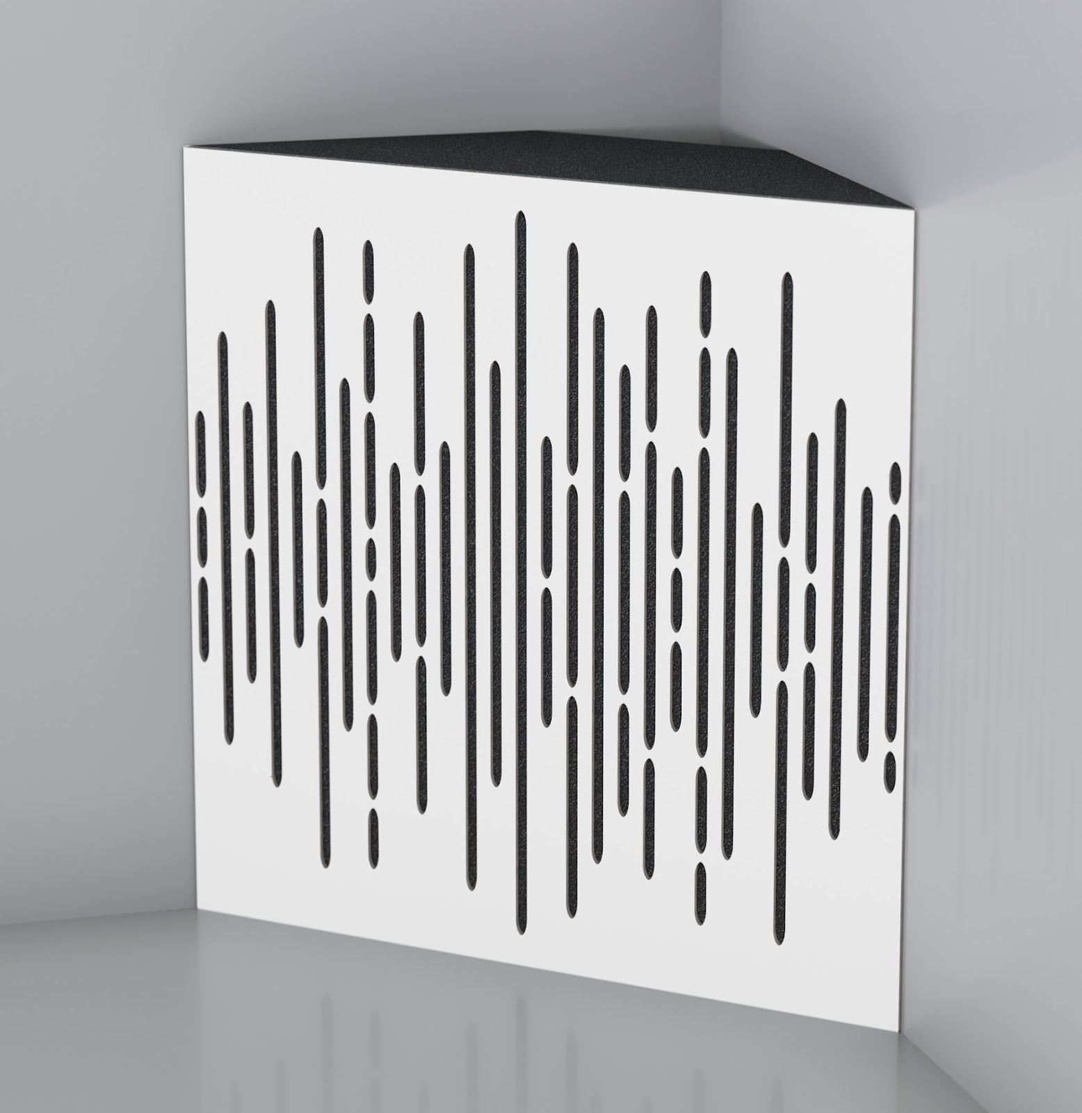 Lot de 2 Pièges à basses WAVE acoustiques insonorisants 50x50x10 cm -MDF perforé laminé et mousse acoustique -Blanc - 3