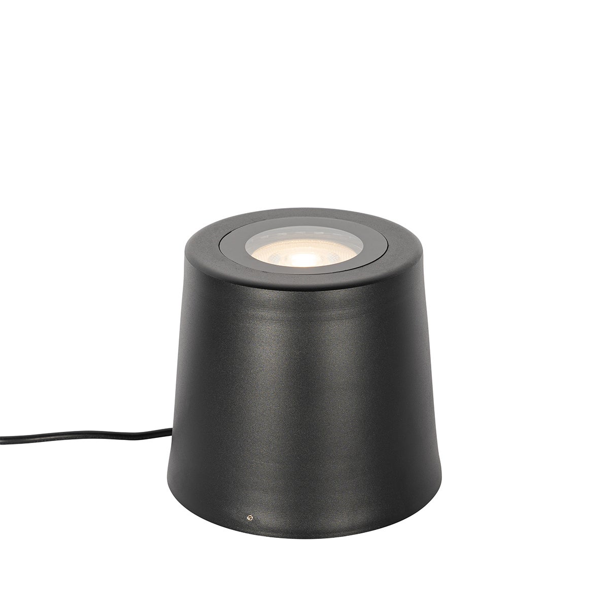 Qazqa nowoczesny uplight lamp do ogród - Lennard - czarny, max. 50w, kompatybilny z żarówką LED, gu10, 15cm, IP65, okrągły