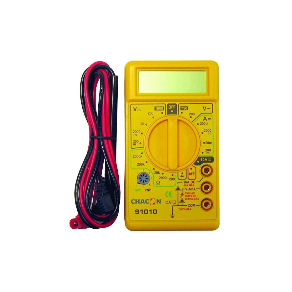 Digital multitesteur - CHACON - 600 V - Ecran LCD 3,5 - Jaune - 2