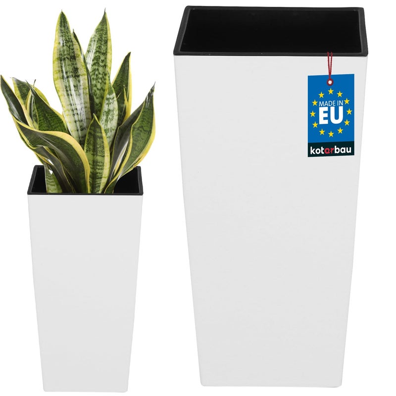 Doniczka 140x140x267 mm urbi square biała z wkładem - KOTARBAU