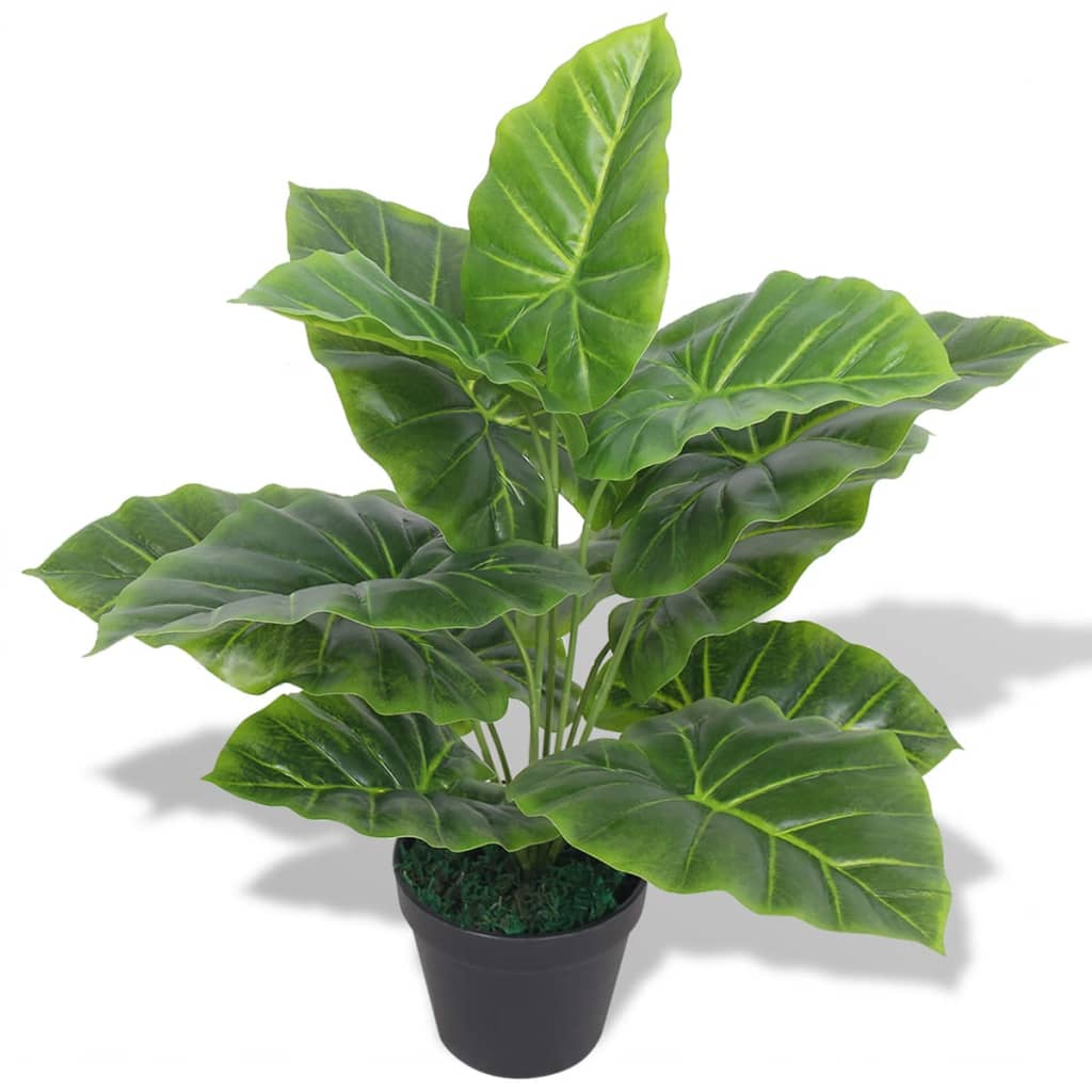 vidaXL Plante Taro artificielle avec pot 45 cm Vert - 4