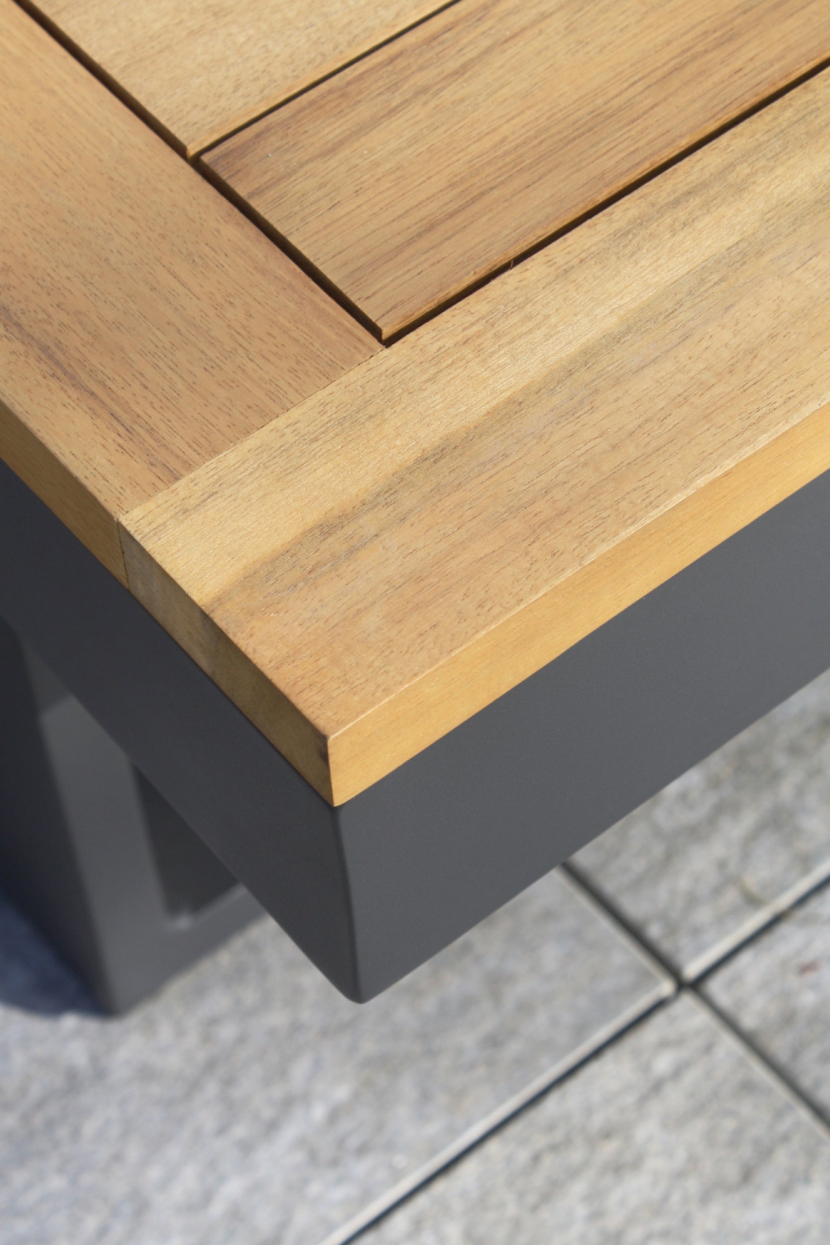 Salotto da giardino 4 posti in legno di acacia e alluminio antracite TOKYO - DCB GARDEN - 7