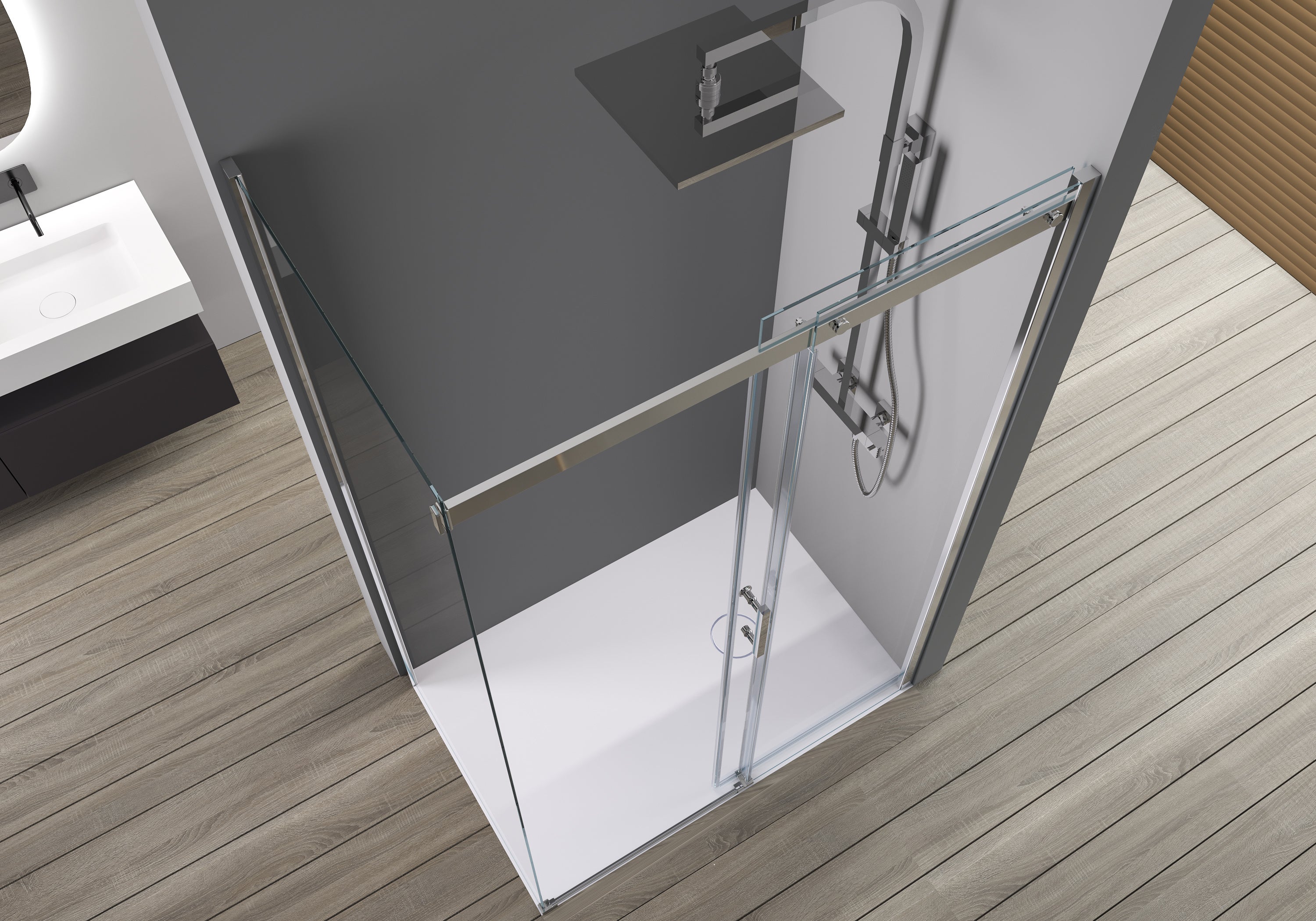 Bernstein Kabina prysznicowa DX806A drzwi przesuwne szkło ESG 6mm - 130x100 cm - 5