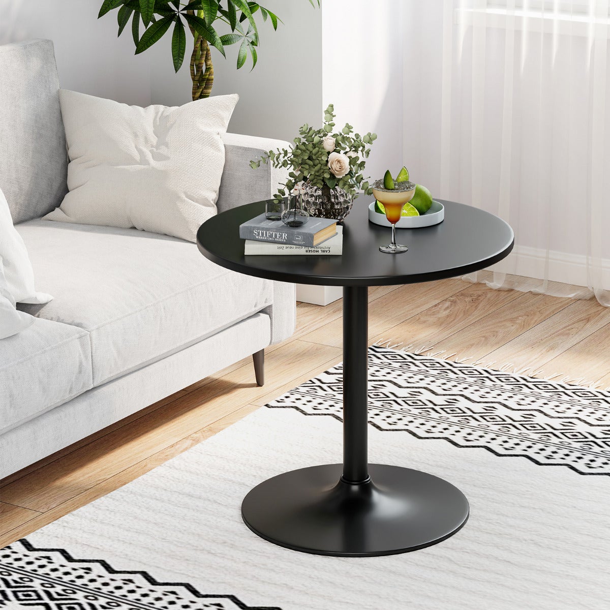 Table Bistrot Ronde Convertible - Hauteur Réglable 56cm à 101,5cm ...