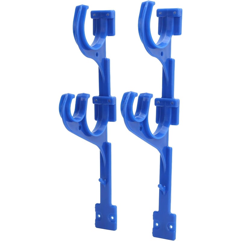 Zestaw 2 dużych, niebieskich aluminiowych haków do basenów ze śrubami, do basenów, drążków teleskopowych, skimmerów.