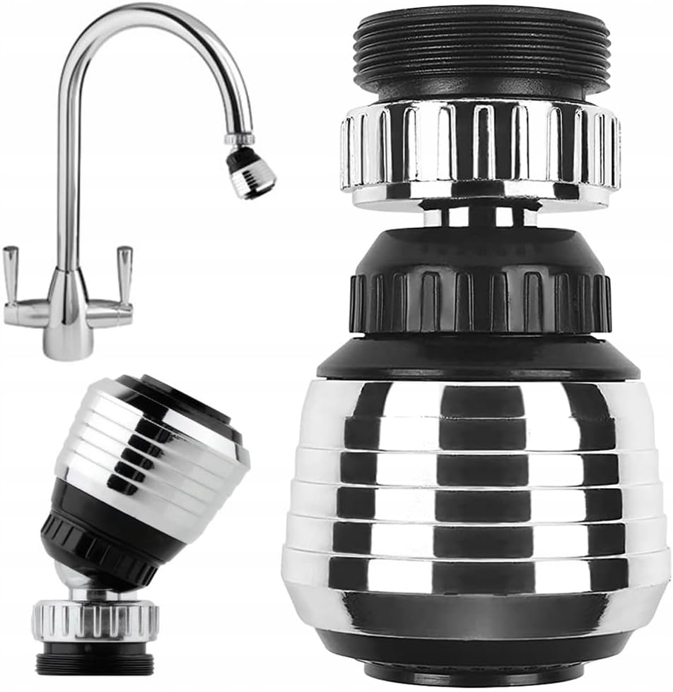 Aerator universal reglabil pentru robinet, prelungitor bucătărie cu moduri, pivotant, economisire apă. Kit complet de instalare. Practic.