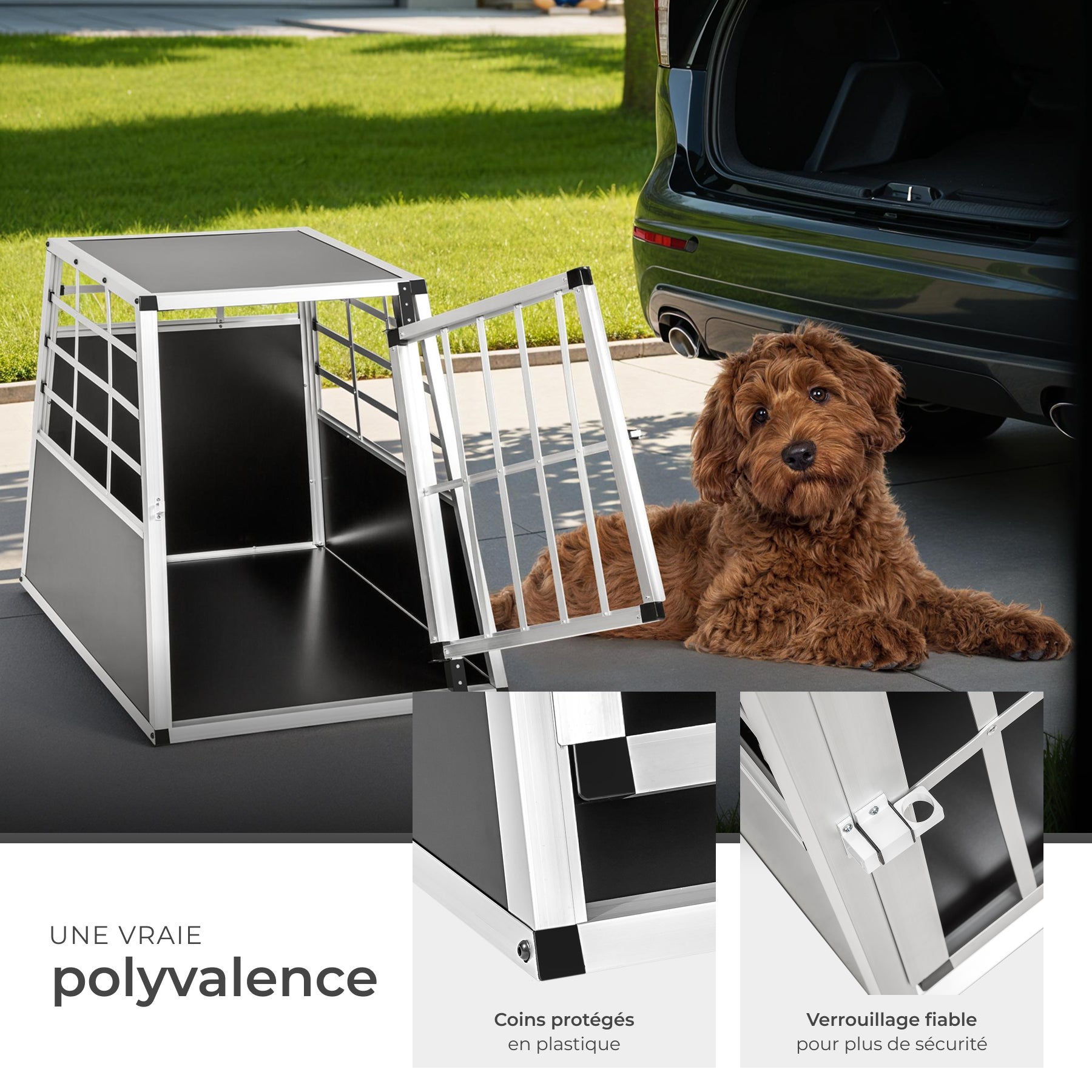 TECTAKE Transportadora de animais individual Com parede traseira reta - 4