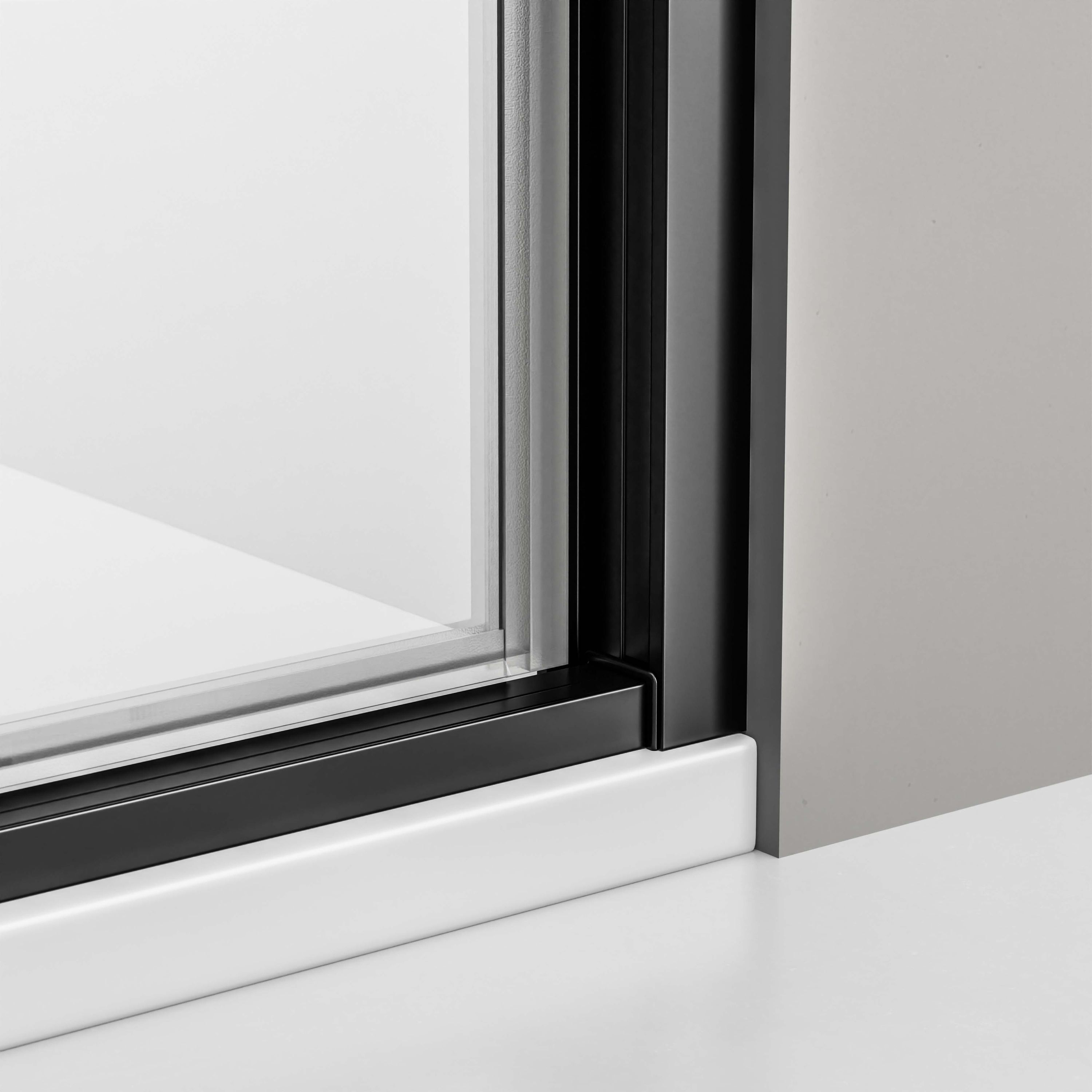 Bernstein Drzwi prysznicowe skrzydłowe NT604 FLEX czarny mat 90 cm szkło ESG 6mm - 3
