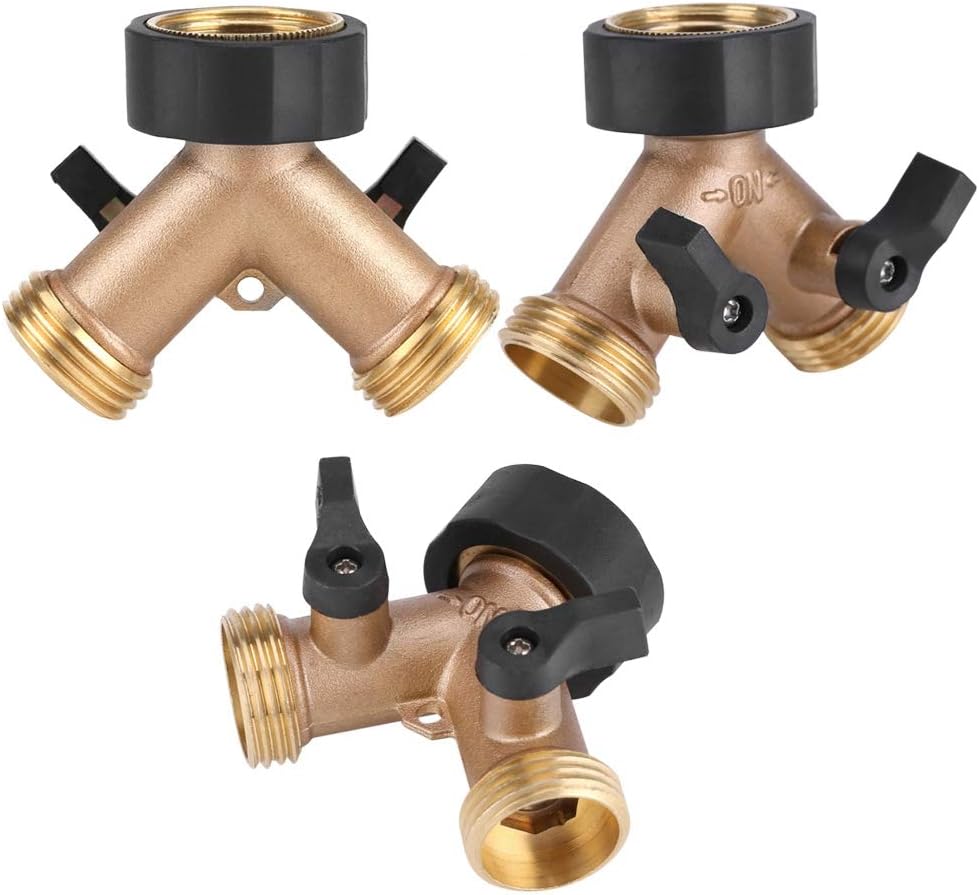 Raccord En Y Laiton Pour Tuyau D'Arrosage - Diviseur 2 Voies 3/4", Réglable | Pour Jardin, Nettoyage - 10
