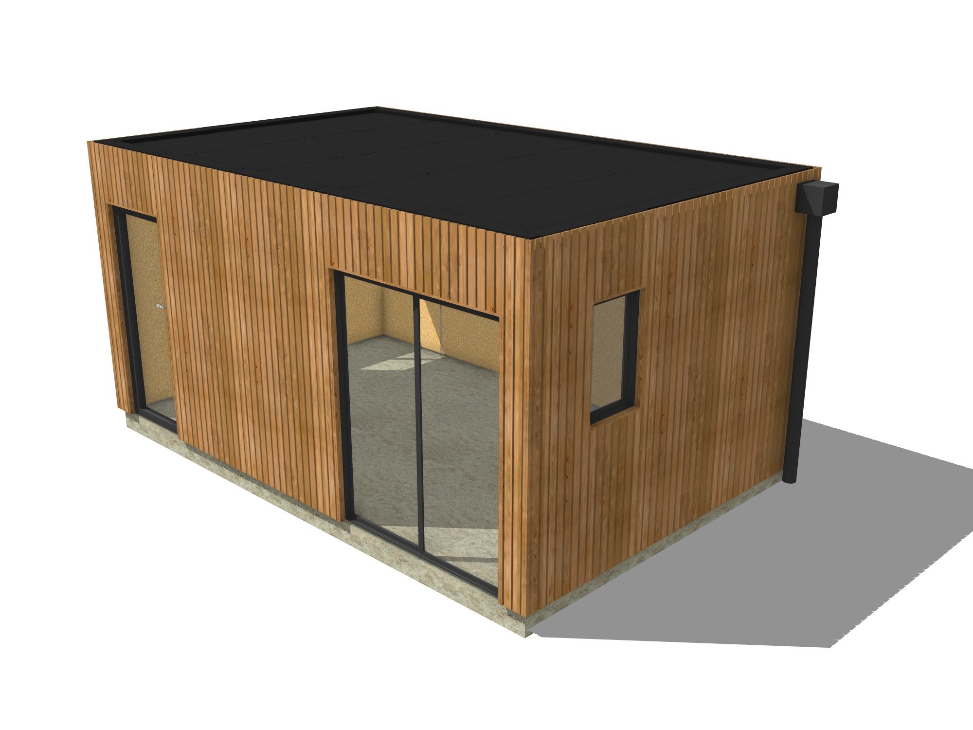 Studio de jardin accueil indépendant en bois 5,5 x 3,5 x 2,7 m / menuiseries alu k-line - 2