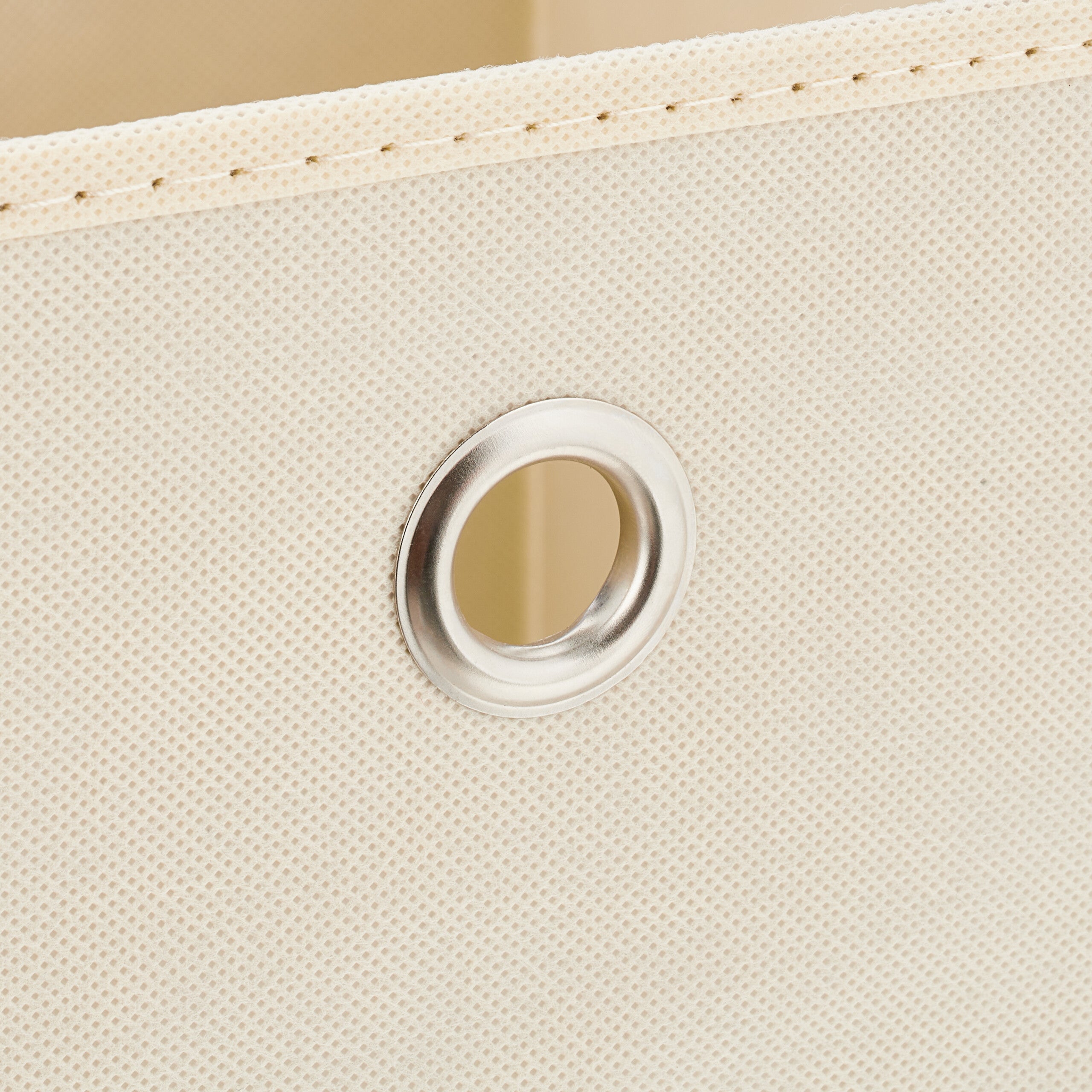 Boîtes de rangement, lot de 4, pliables, H x L x P : 30 x 30 x 30 cm, œillet, caisses pliables, beige, Relaxdays - 7