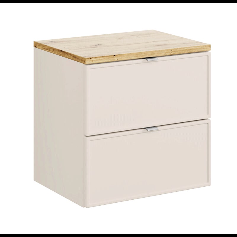 Szafka pod umywalkę nablatową BELLA CASHMERE 82-60-2S z blatem 60 cm kaszmir/dąb artisan