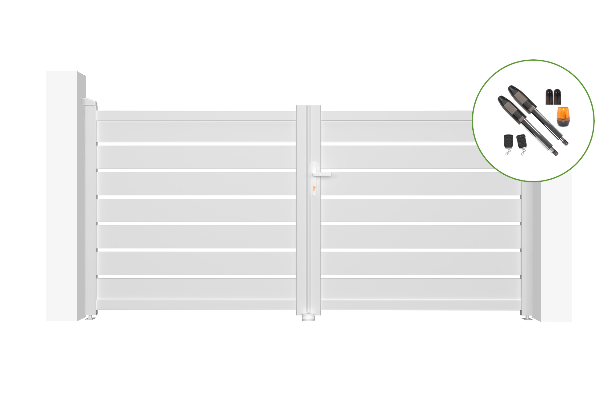 Brama skrzydłowa elektryczna 3m VOGEL 300B140 biała + napęd TANKER B700