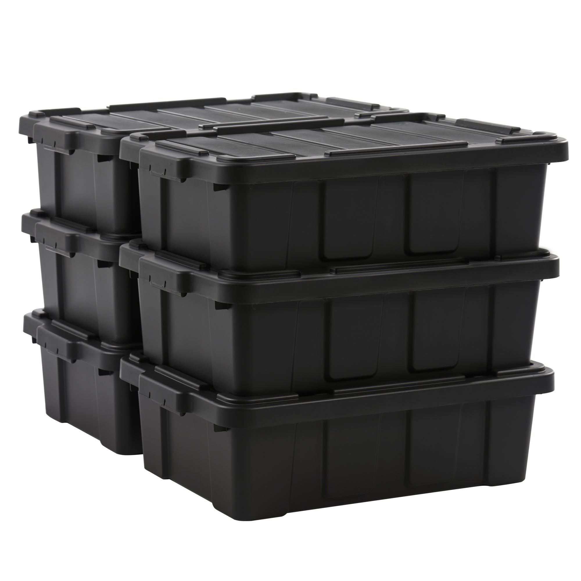 Iris Ohyama, Caisse Rangement avec Couvercle Robuste, 50L, Lot de 3